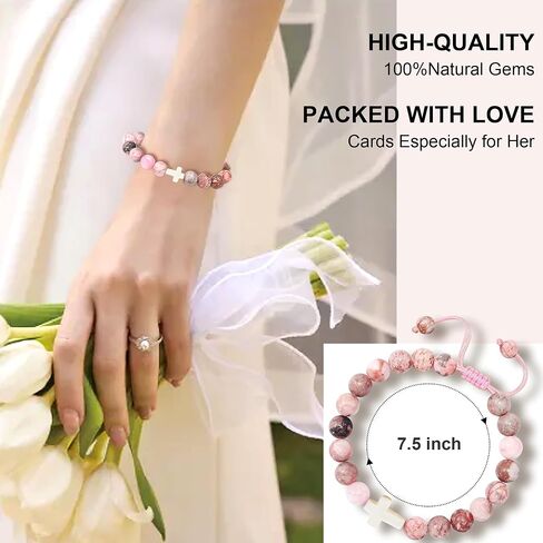 Girls Easter Basket Stuffers For Teens Girls christian easter gifts for kids teens birthday gifts for women Beaded Bracelets For Women First Communion Gifts For Girls Cross Bracelet For Women 6 7 8 9 10 11 12 13 14 1516 years old girl gifts Confirmation G in Saudi Arabia