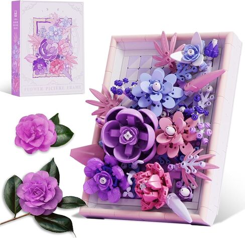 Flowers Building Set for Adults, Compatible with Lego Flowers Roses Plants Picture Frame, Botanical Collection Wall Art Home Office Decor, Ideas Gift Building Toy for Boys Girls (656 PCS) in Saudi Arabia