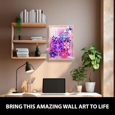 Flowers Building Set for Adults, Compatible with Lego Flowers Roses Plants Picture Frame, Botanical Collection Wall Art Home Office Decor, Ideas Gift Building Toy for Boys Girls (656 PCS) in Saudi Arabia
