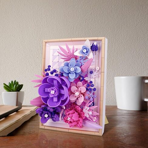 Flowers Building Set for Adults, Compatible with Lego Flowers Roses Plants Picture Frame, Botanical Collection Wall Art Home Office Decor, Ideas Gift Building Toy for Boys Girls (656 PCS) in Saudi Arabia