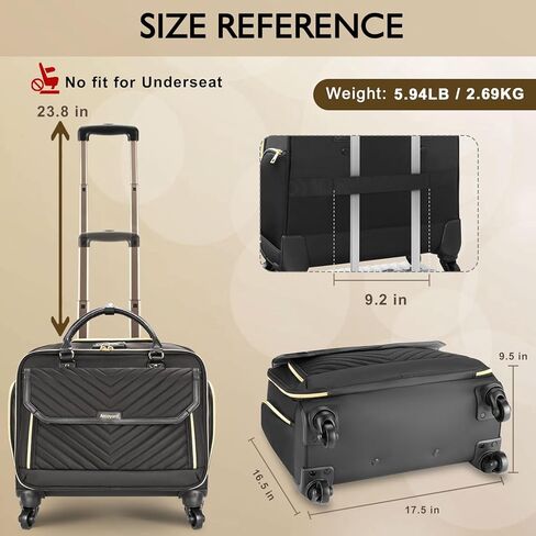 حقيبة متدحرجة للنساء، حقيبة كمبيوتر محمول مقاس 17.3 بوصة مع 4 عجلات دوارة ومقبض تلسكوبي قابل للتمديد، حقيبة مدرسية بعجلات، حقيبة كمبيوتر دوارة للعمل، تصميم صديق لإدارة أمن المواصلات الأمريكية، أرجواني in Kuwait