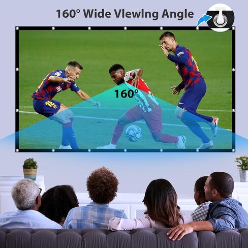 Projector Screen 120 Inch, LEORFI Portable Projector Screen Outdoor 16:9 HD 4K, Washable Foldable Anti-Crease Movie Screen, Double-Sided Projection, Projection Screens for Camping and Home Theatre in Saudi Arabia