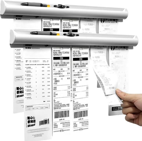 2 Pack Ticket Holders Receipt Holder for Restaurant, No Drill Restaurant Order Ticket Holders for Kitchen Office Walls Refrigerator Home Pubs Bars Cafes(12 Inch, Sliiver, 2p) in Saudi Arabia