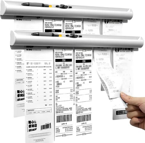 2 Pack Ticket Holders Receipt Holder for Restaurant, No Drill Restaurant Order Ticket Holders for Kitchen Office Walls Refrigerator Home Pubs Bars Cafes(12 Inch, Sliiver, 2p) in Saudi Arabia