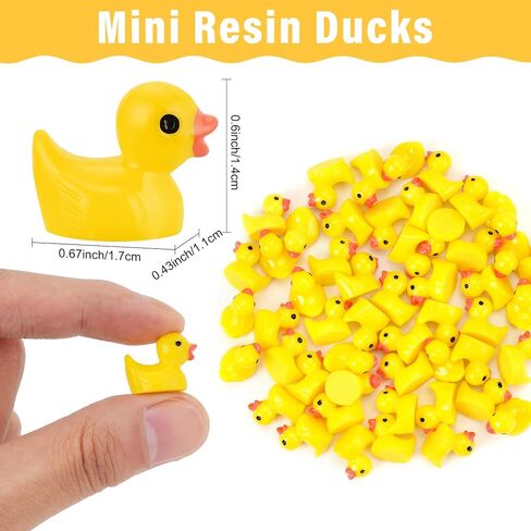 240 Pcs Mini Resin Ducks, 12 Colors Tiny Duck Figurines Bulk, Mini Ducks for Miniature Characters Fairy Micro Landscape Aquarium Dollhouse and DIY Decorative Accessories in Saudi Arabia