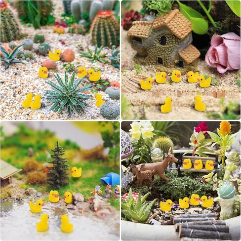 240 Pcs Mini Resin Ducks, 12 Colors Tiny Duck Figurines Bulk, Mini Ducks for Miniature Characters Fairy Micro Landscape Aquarium Dollhouse and DIY Decorative Accessories in Saudi Arabia