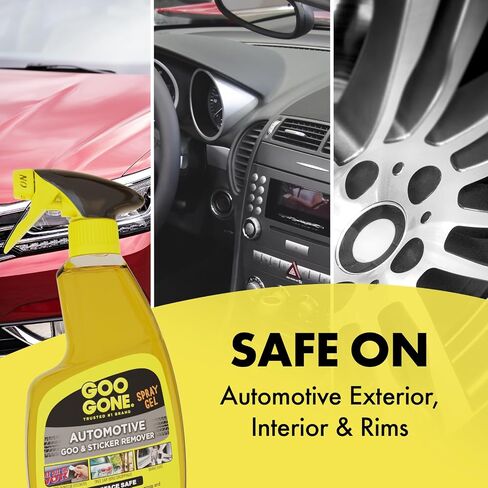Goo Gone Automotive Adhesive, Goo & Grime Remover for Bumper Stickers, Decals, Tree Sap, Brake Dust, Bird Droppings - 24 oz + MicroFiber Buffing Towel in Saudi Arabia