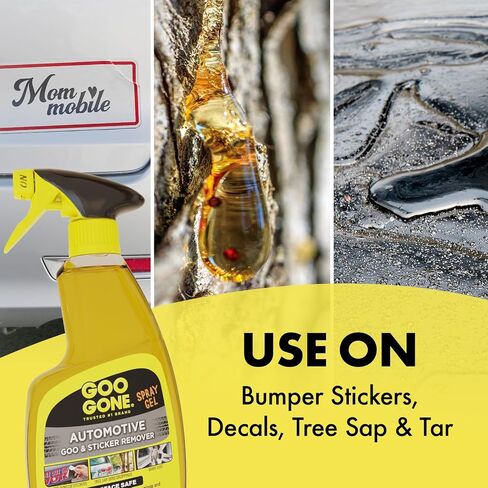 Goo Gone Automotive Adhesive, Goo & Grime Remover for Bumper Stickers, Decals, Tree Sap, Brake Dust, Bird Droppings - 24 oz + MicroFiber Buffing Towel in Saudi Arabia