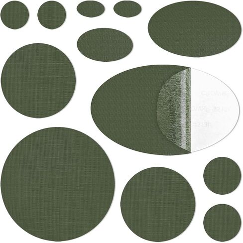 12Pcs Down Jacket Repair Patches, Waterproof Self-Adhesive, Pre-Cut, Tear-Resistant Rip-Stop Nylon Patches for Jackets, Puffer Jacket, Tents-Black in Saudi Arabia