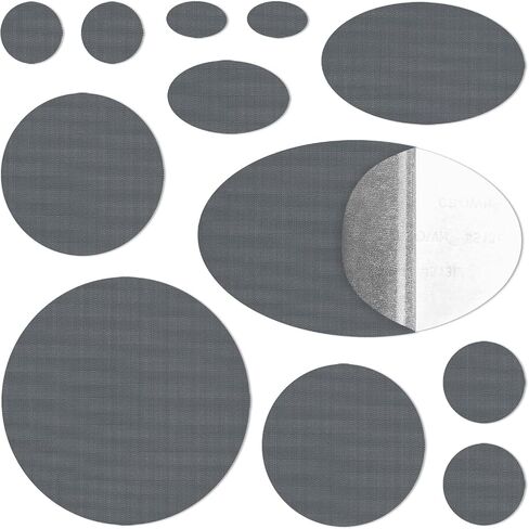 12Pcs Down Jacket Repair Patches, Waterproof Self-Adhesive, Pre-Cut, Tear-Resistant Rip-Stop Nylon Patches for Jackets, Puffer Jacket, Tents-Black in Saudi Arabia