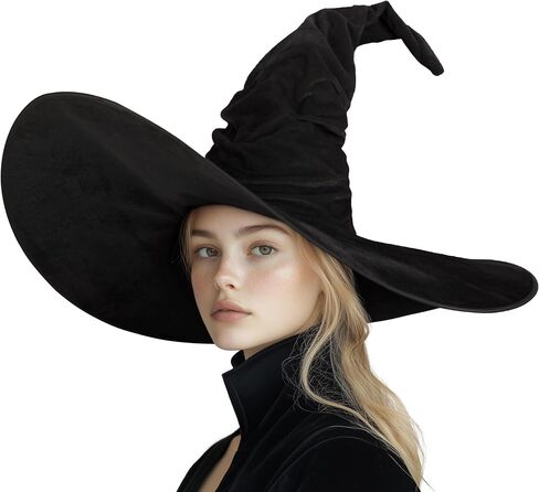 MCJC Witch Hat For Adult,Ruched Wide Brim,Halloween Masquerade Party Costume Accessory in Saudi Arabia