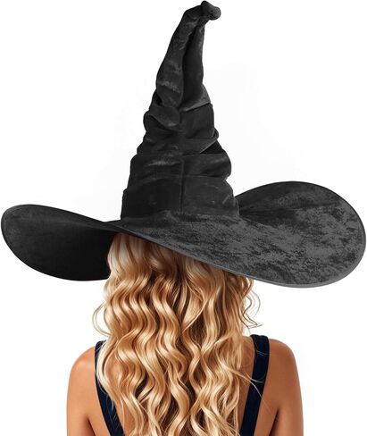 MCJC Witch Hat For Adult,Ruched Wide Brim,Halloween Masquerade Party Costume Accessory in Saudi Arabia