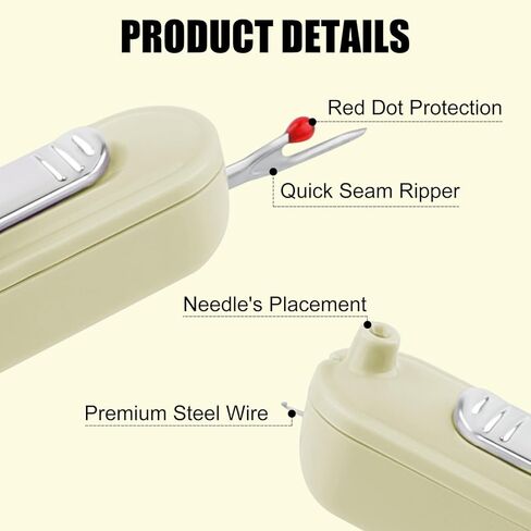 Needle Threaders, 2 in 1 Plug-in Needle Threader Seam Ripper Tool, Automatic Stretchable Seam Rippers for Sewing, Hand Quilling Supplies,Embroidery Stitch Removal(Purple) in Kuwait