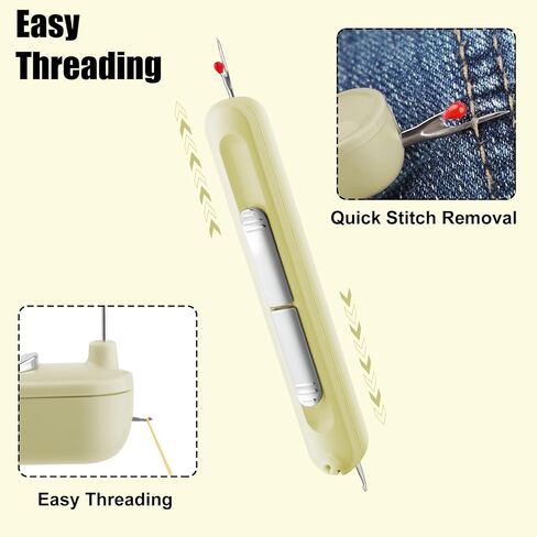 Needle Threaders, 2 in 1 Plug-in Needle Threader Seam Ripper Tool, Automatic Stretchable Seam Rippers for Sewing, Hand Quilling Supplies,Embroidery Stitch Removal(Purple) in Kuwait