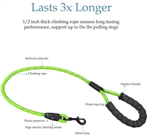 Dog Leash, Double Dog Leash for Two Dogs, Heavy Duty Adjustable Dual Dog Leash No Tangle, Bungee Retractable Split Multiple Leash for Walking 2 Dogs, Dog Poop Bags Trip Essentials (5.5FT-1/2", Black) in Saudi Arabia