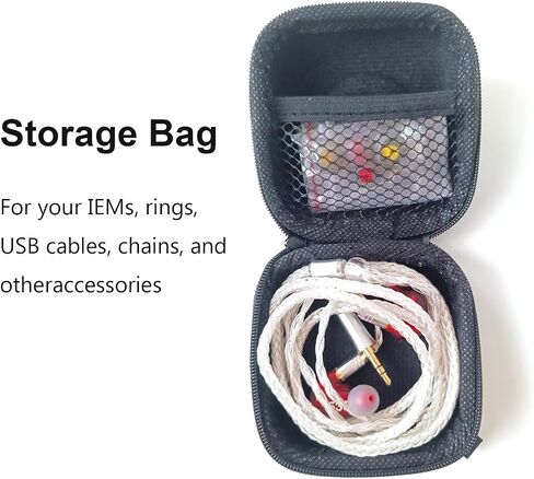 Suspirit IEMs Case with Inside Pocket Zipper Headphone Bag USB Cable Accessories Pouch for KZ ZS10 Pro SE215 SE535 SE846 Protective Storage Portable Earphone Carrying Box in Saudi Arabia