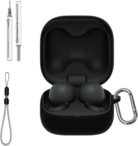 for Sony LinkBuds Open WF-L910 Case Cover with Cleaner Kit, Soft Skin Silicone Case Cover with Keychain and Lanyard，Full Protective Case for Men and Women-Blue in Saudi Arabia