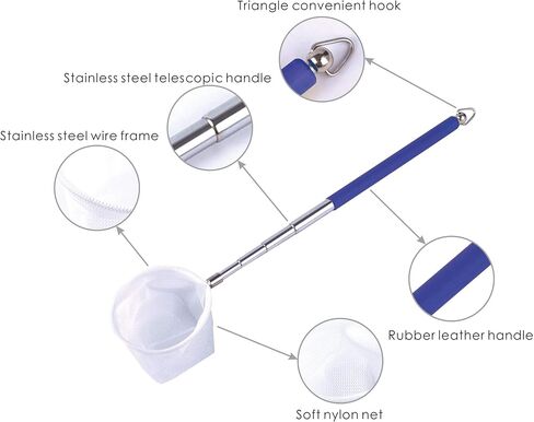 Carefree Fish Aquarium Stainless Steel Small Fishing Net, Extendable Handle Shrimp Net, Soft Light Tiny Net, Fish Tank Cleaner Long Handle(Please Note The Size of The Product) in Saudi Arabia