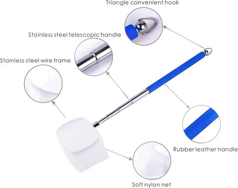 Carefree Fish Aquarium Stainless Steel Small Fishing Net, Extendable Handle Shrimp Net, Soft Light Tiny Net, Fish Tank Cleaner Long Handle(Please Note The Size of The Product) in Saudi Arabia