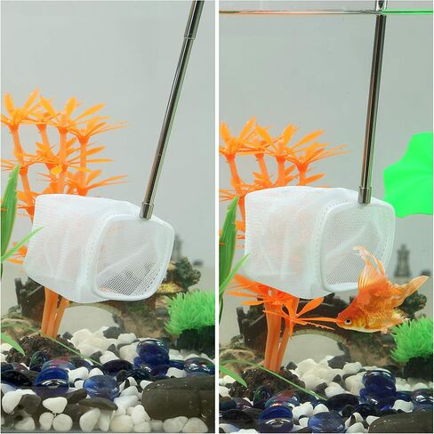 Carefree Fish Aquarium Stainless Steel Small Fishing Net, Extendable Handle Shrimp Net, Soft Light Tiny Net, Fish Tank Cleaner Long Handle(Please Note The Size of The Product) in Saudi Arabia