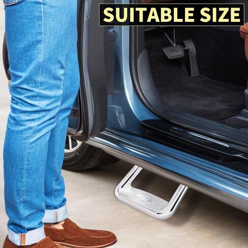 KUAFU Universal Side Step Compatible with 1967-2020 Chevrolet Toyota Ford Dodge Jeep GMC Nissan Mazda Aluminum 2 Pcs Side Step for Pickups & Trucks Black in Saudi Arabia