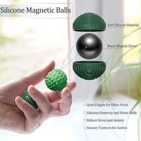 Silicone Magnetic Balls Fidget Toys for Adults & Teens,4PCS Stress Relief Sensory Toys for Autism ADHD Anxiety,Fun Textures Gadgets,Office Desk Toy,Stocking Stuffers for Women Men Teen Gift in Saudi Arabia