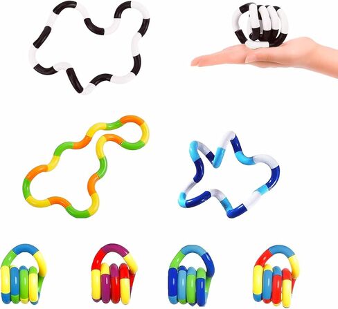 7PCS Multicolored Quiet Twisty Fidgets Toys, Squeeze, Twist and Spin for A Unique Fidget Experience; Brain Imagination Tool, Relaxation Therapy Educational Toy for Kids and Adults in Kuwait