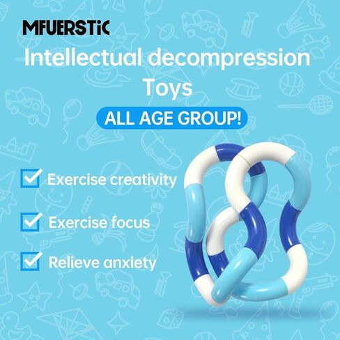 7PCS Multicolored Quiet Twisty Fidgets Toys, Squeeze, Twist and Spin for A Unique Fidget Experience; Brain Imagination Tool, Relaxation Therapy Educational Toy for Kids and Adults in Kuwait