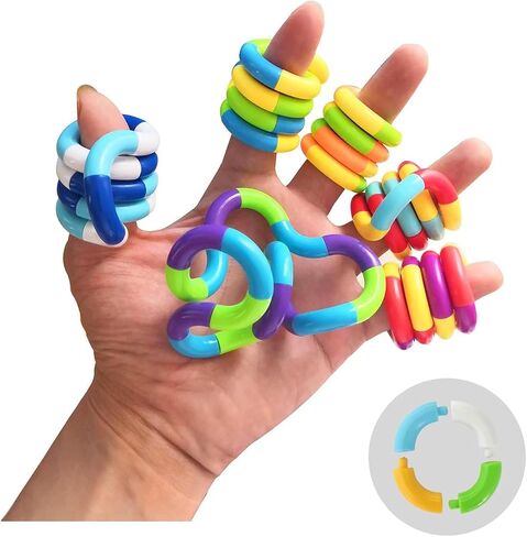 7PCS Multicolored Quiet Twisty Fidgets Toys, Squeeze, Twist and Spin for A Unique Fidget Experience; Brain Imagination Tool, Relaxation Therapy Educational Toy for Kids and Adults in Kuwait