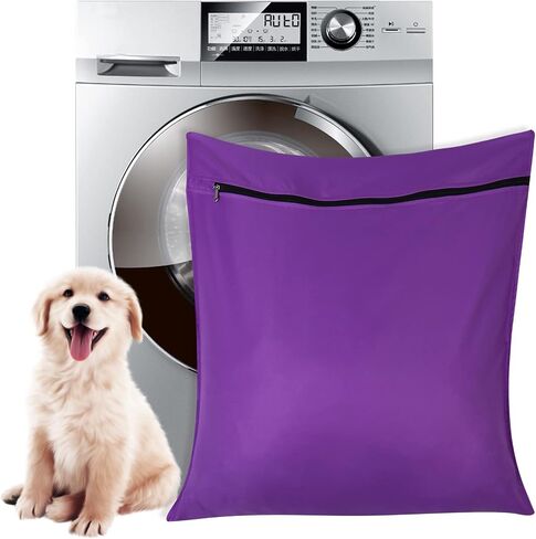 AUXSOUL 1 Pack Pet Laundry Bag, Stops Pet Hair Blocking The Washing Machine, Big Size Pet Washing Bag Ideal for Dog Cat Horse Guinea,Hair Remover Safely, 25.8 x 27.8 Inch / 65 x 70 cm, Lake Blue in Saudi Arabia