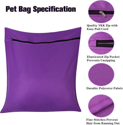 AUXSOUL 1 Pack Pet Laundry Bag, Stops Pet Hair Blocking The Washing Machine, Big Size Pet Washing Bag Ideal for Dog Cat Horse Guinea,Hair Remover Safely, 25.8 x 27.8 Inch / 65 x 70 cm, Lake Blue in Saudi Arabia
