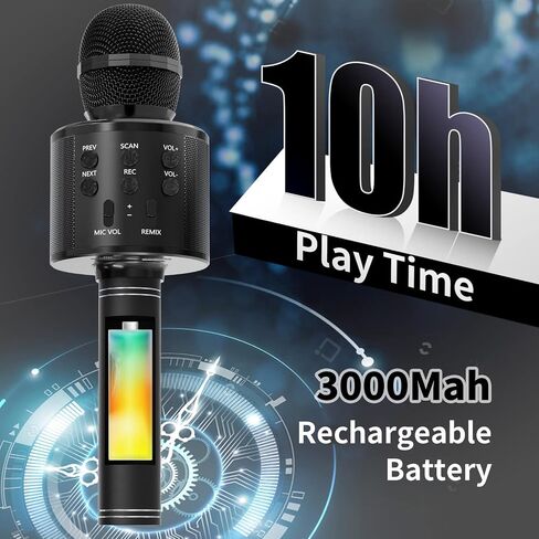 Kids Microphone for Singing, Wireless Bluetooth Karaoke Microphone for Adults, Portable Handheld Karaoke Machine, Toys for Boys and Girls Gift for Birthday Party (Rose Gold) in Saudi Arabia