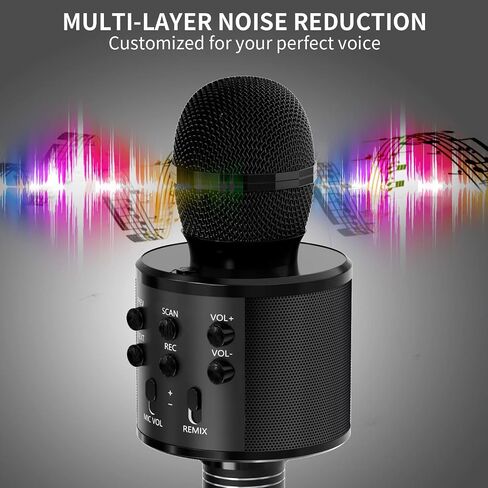 Kids Microphone for Singing, Wireless Bluetooth Karaoke Microphone for Adults, Portable Handheld Karaoke Machine, Toys for Boys and Girls Gift for Birthday Party (Rose Gold) in Saudi Arabia