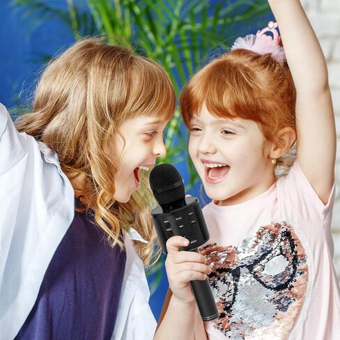 Kids Microphone for Singing, Wireless Bluetooth Karaoke Microphone for Adults, Portable Handheld Karaoke Machine, Toys for Boys and Girls Gift for Birthday Party (Rose Gold) in Saudi Arabia