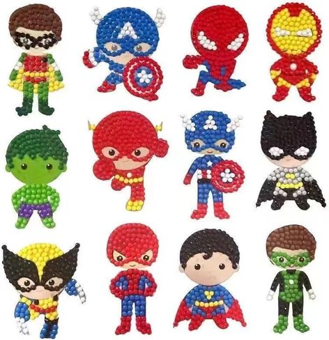 Diamond Art Kits for Kids, Arts and Crafts for Kids Ages 4-8,Craft Kits for Ages 8-12, Mosaics Bead Art,Painting Kits,24PCS Princess Gem Art Kits Best Gifts for Grils Boy Birthday in Saudi Arabia