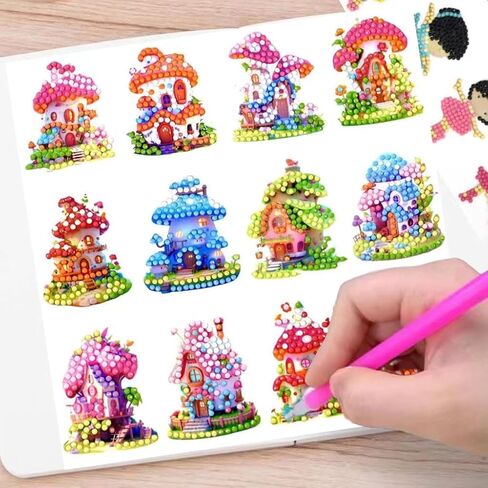 Diamond Art Kits for Kids, Arts and Crafts for Kids Ages 4-8,Craft Kits for Ages 8-12, Mosaics Bead Art,Painting Kits,24PCS Princess Gem Art Kits Best Gifts for Grils Boy Birthday in Saudi Arabia
