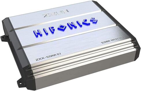 Hifonics ZXX-1000.4 Zeus Four Channel Car Audio Amplifier (Silver) – Class A/B Amp, 1000-Watt, Aluminum Heat Sink, Variable Electronic Crossover, Illuminated Logo in Kuwait