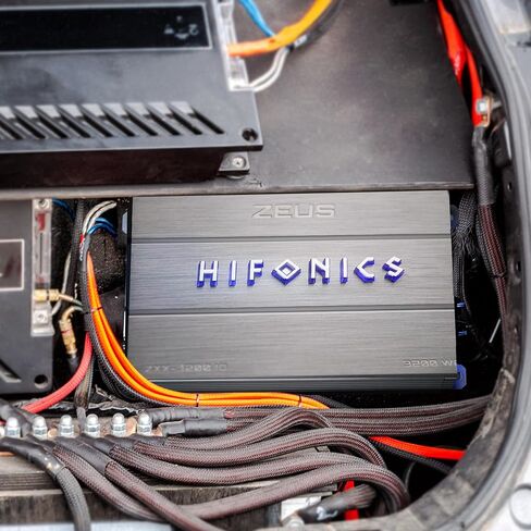 Hifonics ZXX-1000.4 Zeus Four Channel Car Audio Amplifier (Silver) – Class A/B Amp, 1000-Watt, Aluminum Heat Sink, Variable Electronic Crossover, Illuminated Logo in Kuwait