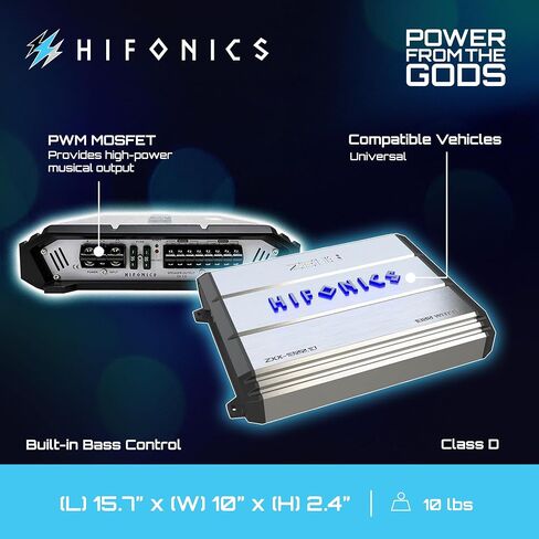 أداة مضخم جسر زيوس 4 قنوات ZXX-1000.4 من Hifonics، فضي، 18.40 بوصة × 29 سم × 3.50 بوصة in Kuwait