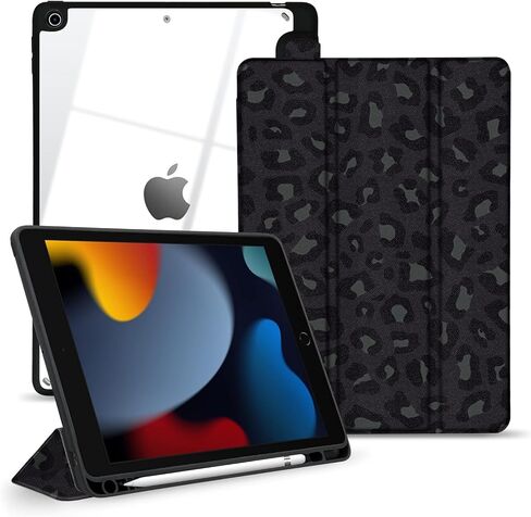 TopPerfekt Slim Case for iPad 9th / 8th / 7th Generation (2021/2020 / 2019) 10.2 Inch - [Built-in Pencil Holder] Shockproof Cover with Clear Transparent Back Shell, Auto Sleep Wake Composition Book in Saudi Arabia