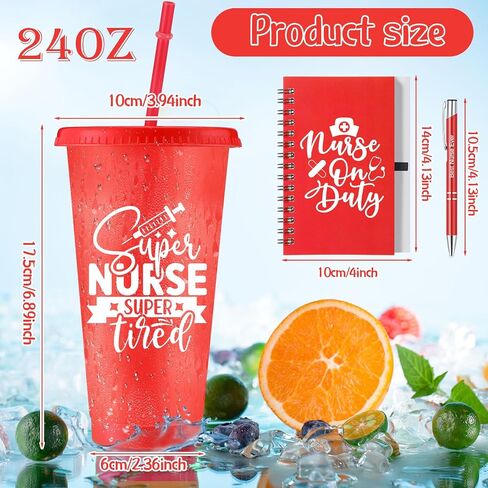 36 PCS Wisse Week Gifts تعيين ممرضة تقدير أكواب القهوة Tumbler شكرًا لك على دفاتر وقلم ، هدية لتخرج يوم التمريض (ملون) in Kuwait