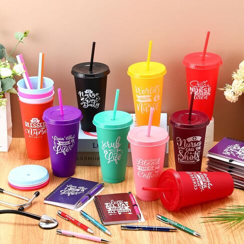 36 PCS Wisse Week Gifts تعيين ممرضة تقدير أكواب القهوة Tumbler شكرًا لك على دفاتر وقلم ، هدية لتخرج يوم التمريض (ملون) in Kuwait