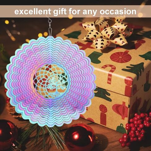 Colorful Wind Spinners for Indoor/Outdoor Decor 3D Stainless Steel Tree of Life Wind Sculpture Hanging Bird Reflectors Best Gift for Life Lovers in Saudi Arabia