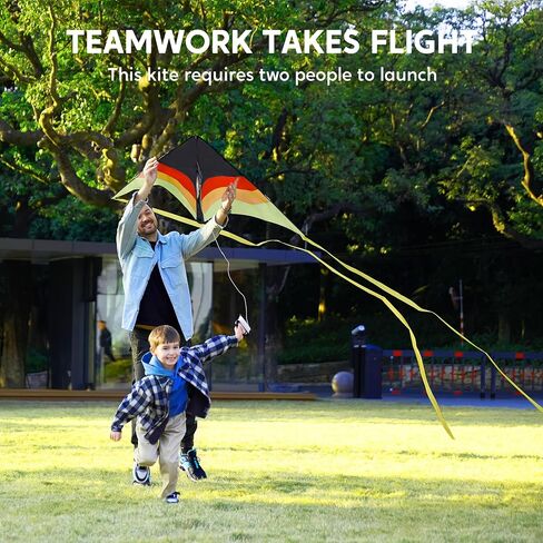 Syncfun كبير Delta Kite Lradient - من السهل الطيران للأطفال والبالغين ، طائرة ورقية على الشاطئ مع سلسلة 328 قدم للألعاب والأنشطة في الهواء الطلق in Kuwait