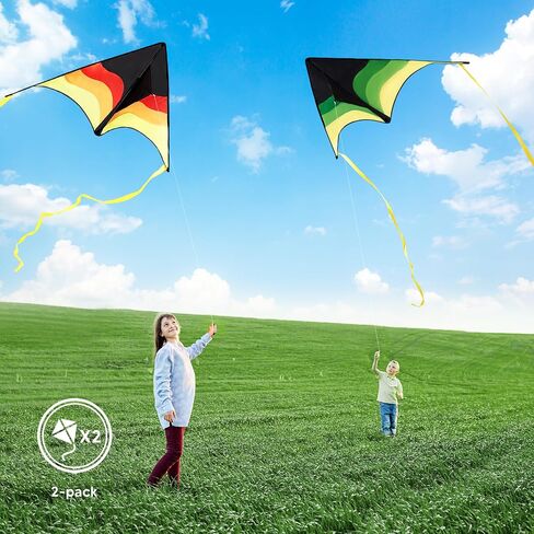 Syncfun كبير Delta Kite Lradient - من السهل الطيران للأطفال والبالغين ، طائرة ورقية على الشاطئ مع سلسلة 328 قدم للألعاب والأنشطة في الهواء الطلق in Kuwait