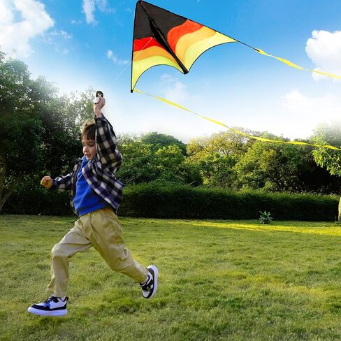 Syncfun كبير Delta Kite Lradient - من السهل الطيران للأطفال والبالغين ، طائرة ورقية على الشاطئ مع سلسلة 328 قدم للألعاب والأنشطة في الهواء الطلق in Kuwait