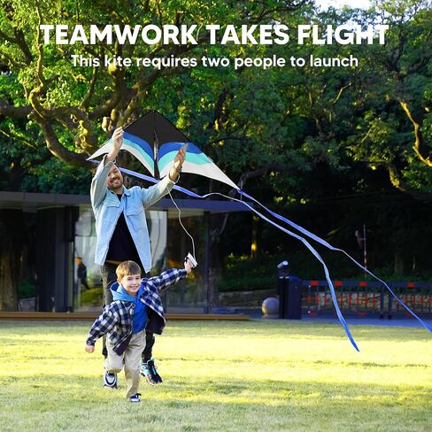 Syncfun كبير Delta Kite Lradient - من السهل الطيران للأطفال والبالغين ، طائرة ورقية على الشاطئ مع سلسلة 328 قدم للألعاب والأنشطة في الهواء الطلق in Kuwait