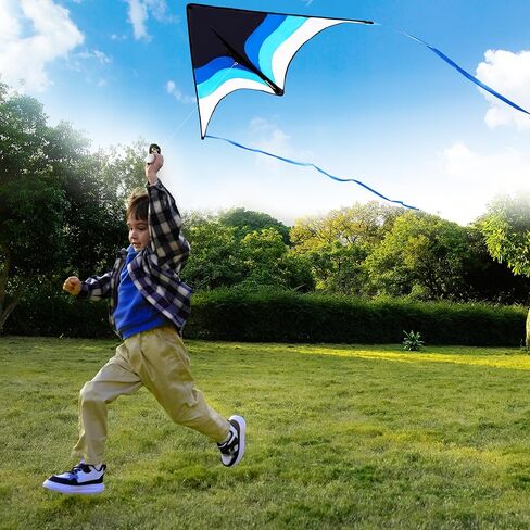 Syncfun كبير Delta Kite Lradient - من السهل الطيران للأطفال والبالغين ، طائرة ورقية على الشاطئ مع سلسلة 328 قدم للألعاب والأنشطة في الهواء الطلق in Kuwait