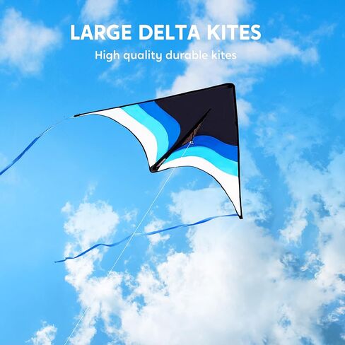 Syncfun كبير Delta Kite Lradient - من السهل الطيران للأطفال والبالغين ، طائرة ورقية على الشاطئ مع سلسلة 328 قدم للألعاب والأنشطة في الهواء الطلق in Kuwait