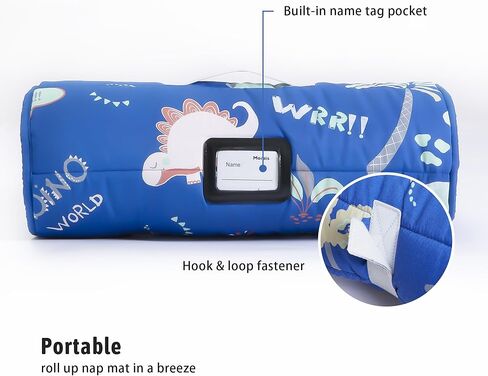 MORAIS Toddler Nap Mat with Removable Pillow and Blanket, 52" x 20" Lightweight and Soft Nap Mat for Preschool, Daycare, Travel Sleeping Bags for Kids in Kuwait